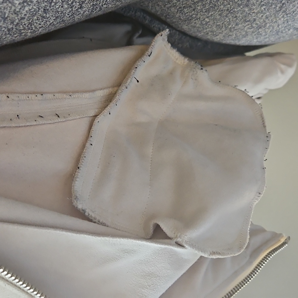 CHASER Faux Suede Beige Cropped Bomber Jacket - Picture 8 of 11